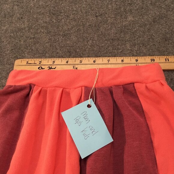 Skirt Girls 8 Maxi Pink Colorblock Knit Cotton Straight Retro Mom and Pop's Kids - Picture 6 of 8